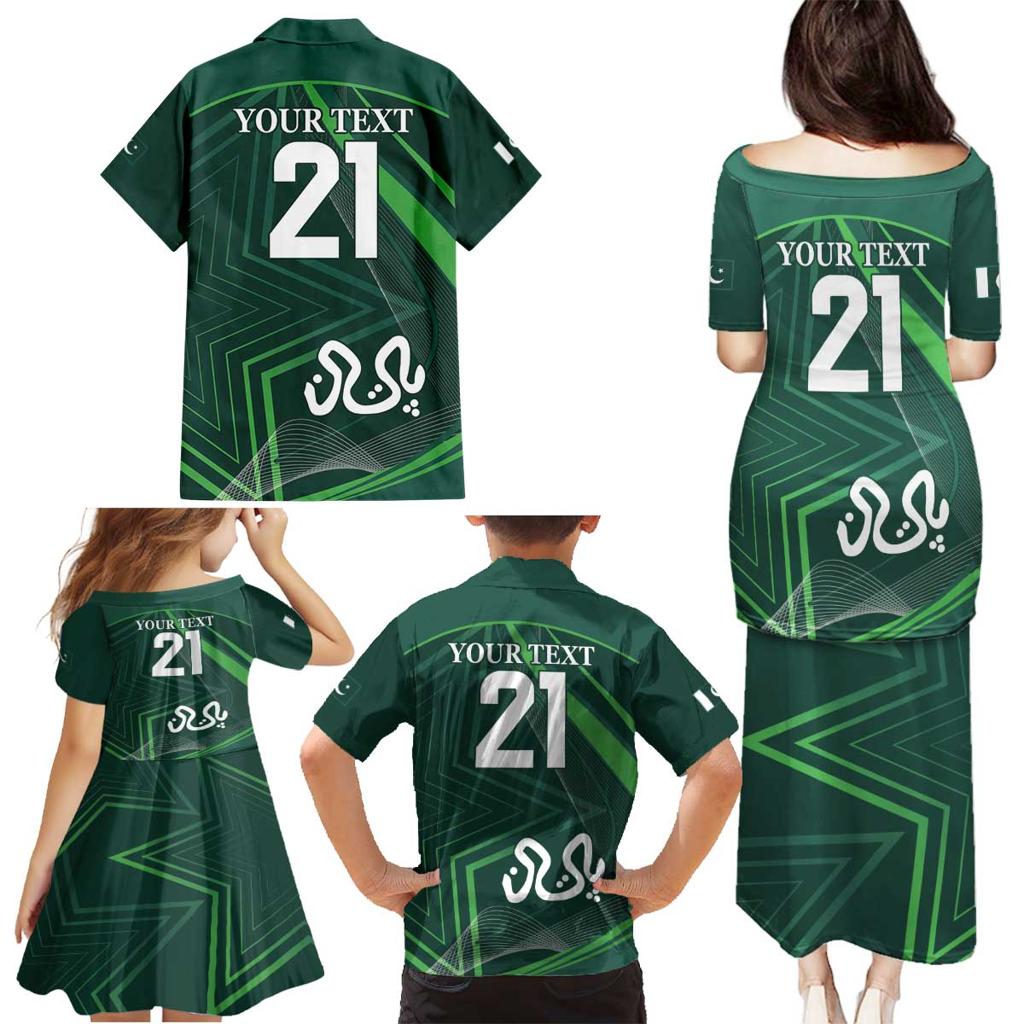 Custom Pakistan Cricket Family Matching Puletasi and Hawaiian Shirt Go Shaheens Sporty Version