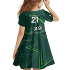 Custom Pakistan Cricket Family Matching Short Sleeve Bodycon Dress and Hawaiian Shirt Go Shaheens Sporty Version