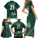 Custom Pakistan Cricket Family Matching Short Sleeve Bodycon Dress and Hawaiian Shirt Go Shaheens Sporty Version