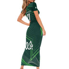 Custom Pakistan Cricket Family Matching Short Sleeve Bodycon Dress and Hawaiian Shirt Go Shaheens Sporty Version