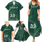 Custom Pakistan Cricket Family Matching Summer Maxi Dress and Hawaiian Shirt Go Shaheens Sporty Version