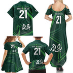 Custom Pakistan Cricket Family Matching Summer Maxi Dress and Hawaiian Shirt Go Shaheens Sporty Version