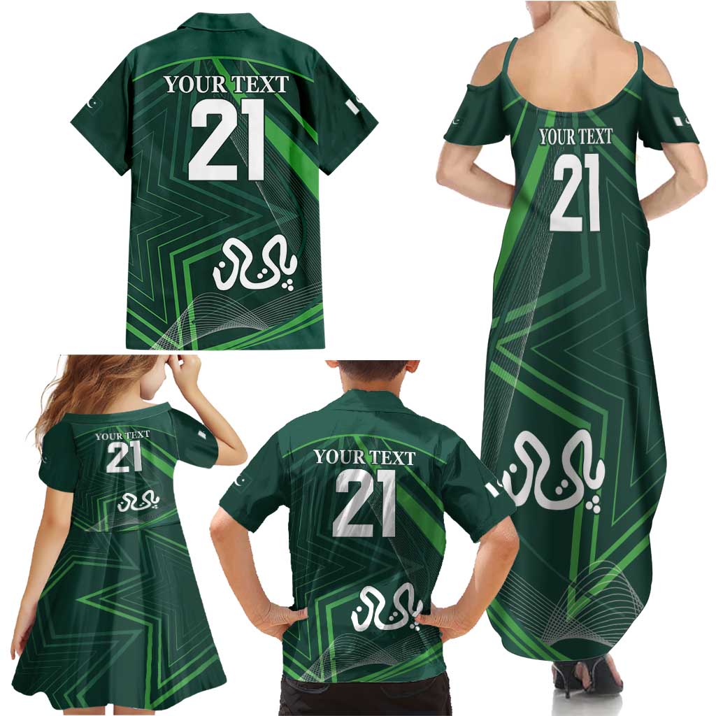 Custom Pakistan Cricket Family Matching Summer Maxi Dress and Hawaiian Shirt Go Shaheens Sporty Version