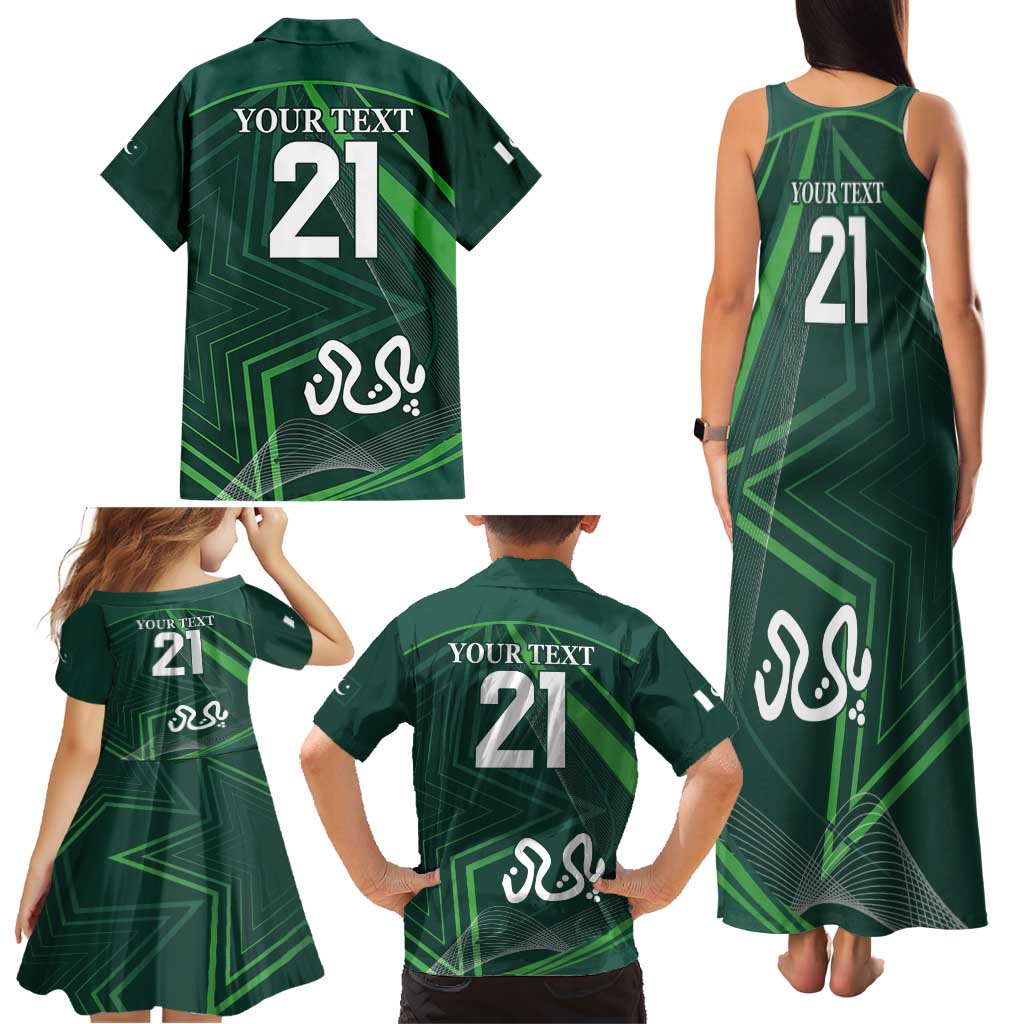 Custom Pakistan Cricket Family Matching Tank Maxi Dress and Hawaiian Shirt Go Shaheens Sporty Version