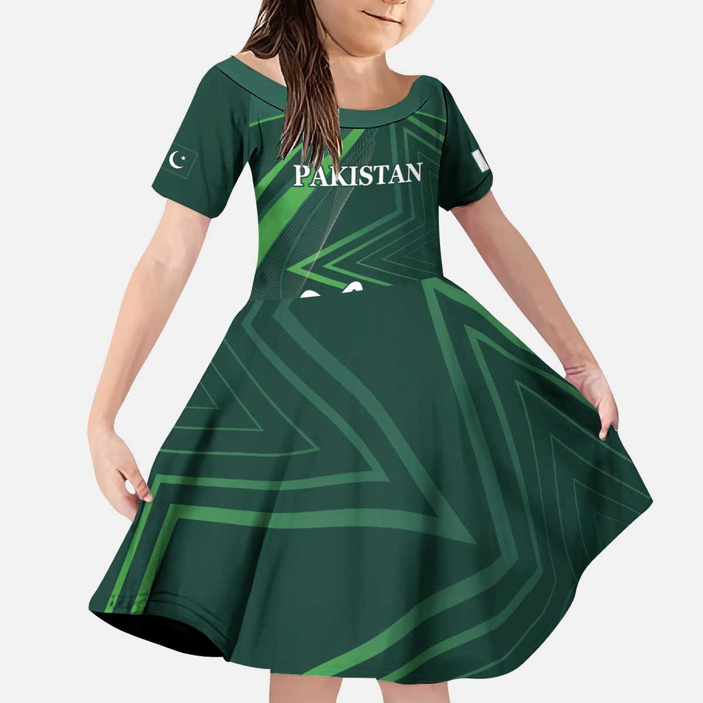 Custom Pakistan Cricket Kid Short Sleeve Dress Go Shaheens Sporty Version