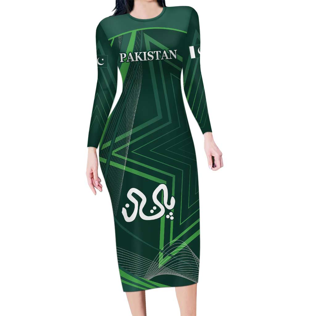 Custom Pakistan Cricket Long Sleeve Bodycon Dress Go Shaheens Sporty Version