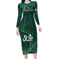 Custom Pakistan Cricket Long Sleeve Bodycon Dress Go Shaheens Sporty Version