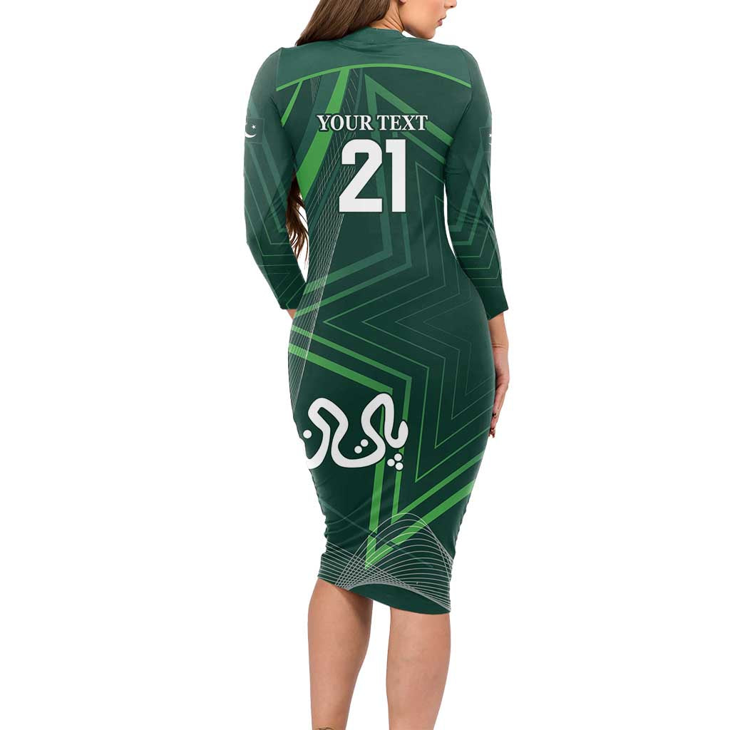 Custom Pakistan Cricket Long Sleeve Bodycon Dress Go Shaheens Sporty Version