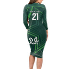 Custom Pakistan Cricket Long Sleeve Bodycon Dress Go Shaheens Sporty Version