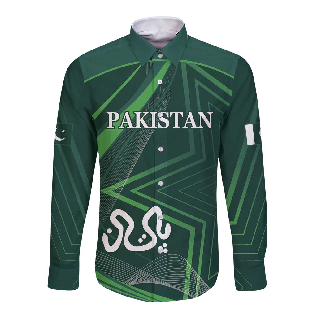 Custom Pakistan Cricket Long Sleeve Button Shirt Go Shaheens Sporty Version