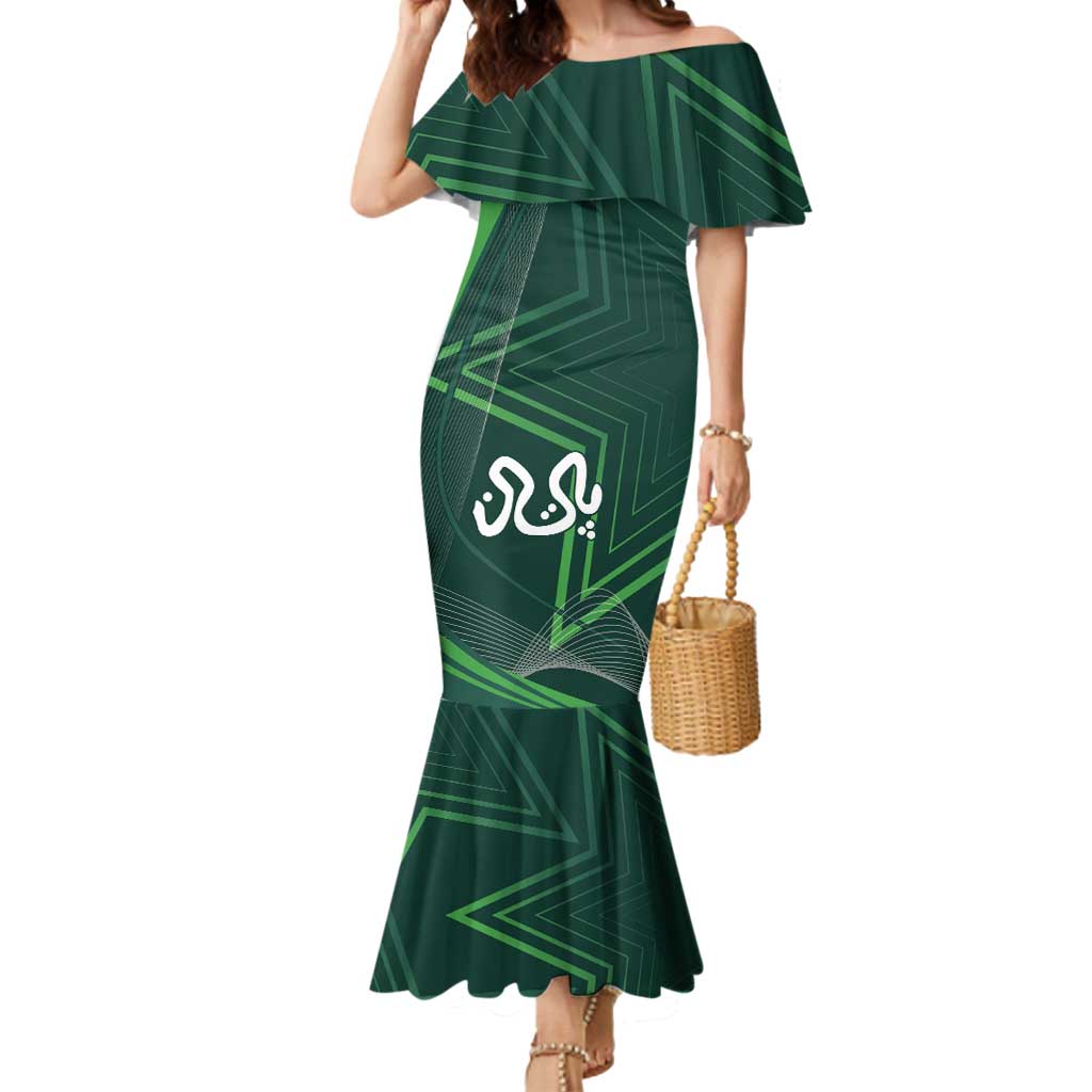 Custom Pakistan Cricket Mermaid Dress Go Shaheens Sporty Version