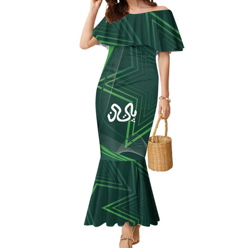 Custom Pakistan Cricket Mermaid Dress Go Shaheens Sporty Version