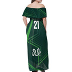 Custom Pakistan Cricket Off Shoulder Maxi Dress Go Shaheens Sporty Version