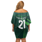 Custom Pakistan Cricket Off Shoulder Short Dress Go Shaheens Sporty Version