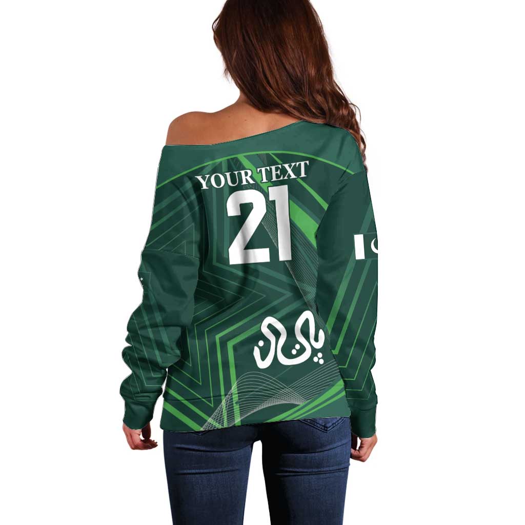 Custom Pakistan Cricket Off Shoulder Sweater Go Shaheens Sporty Version