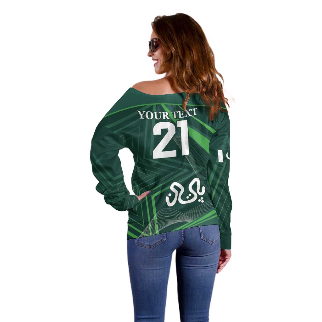 Custom Pakistan Cricket Off Shoulder Sweater Go Shaheens Sporty Version