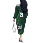 Custom Pakistan Cricket Off The Shoulder Long Sleeve Dress Go Shaheens Sporty Version