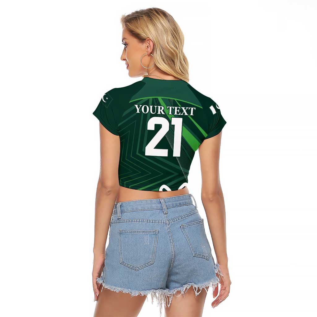 Custom Pakistan Cricket Raglan Cropped T Shirt Go Shaheens Sporty Version
