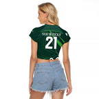 Custom Pakistan Cricket Raglan Cropped T Shirt Go Shaheens Sporty Version