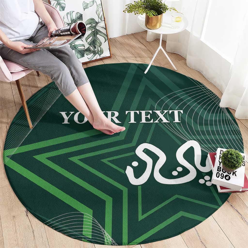 Custom Pakistan Cricket Round Carpet Go Shaheens Sporty Version