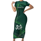 Custom Pakistan Cricket Short Sleeve Bodycon Dress Go Shaheens Sporty Version
