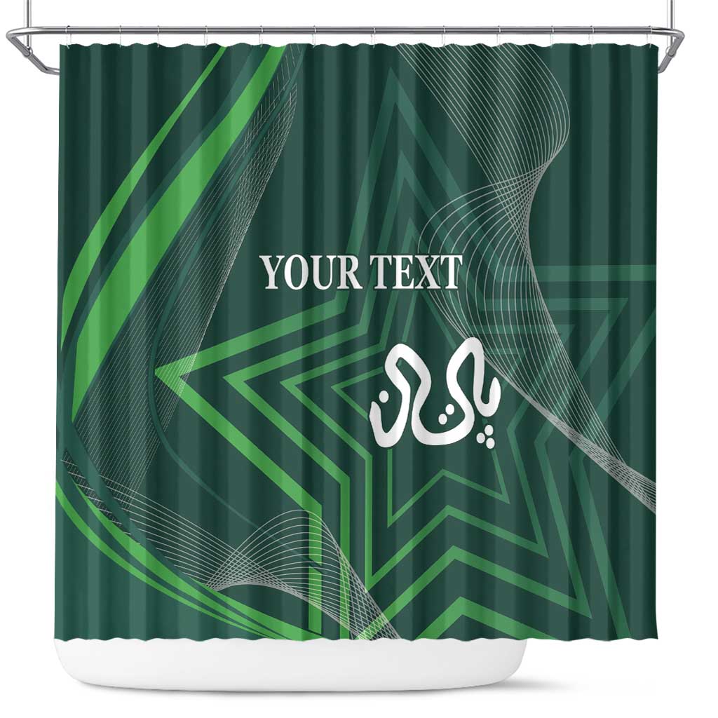 Custom Pakistan Cricket Shower Curtain Go Shaheens Sporty Version