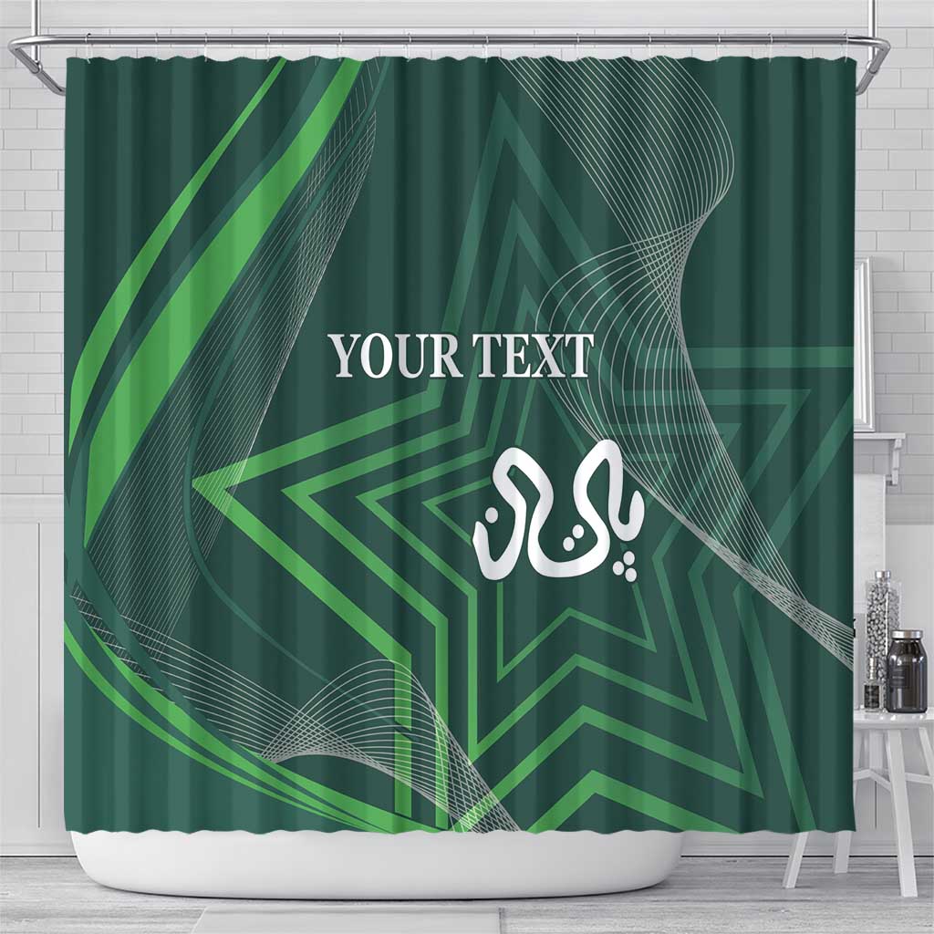 Custom Pakistan Cricket Shower Curtain Go Shaheens Sporty Version