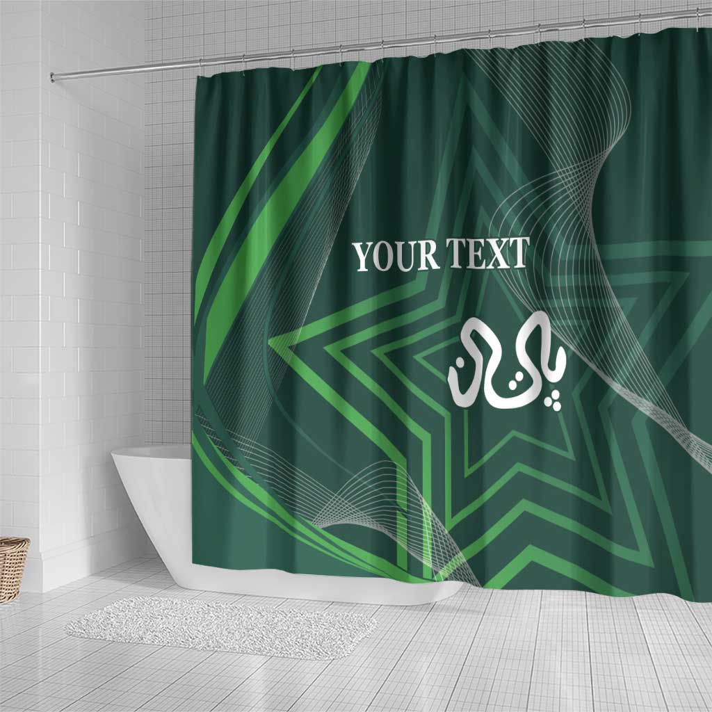 Custom Pakistan Cricket Shower Curtain Go Shaheens Sporty Version