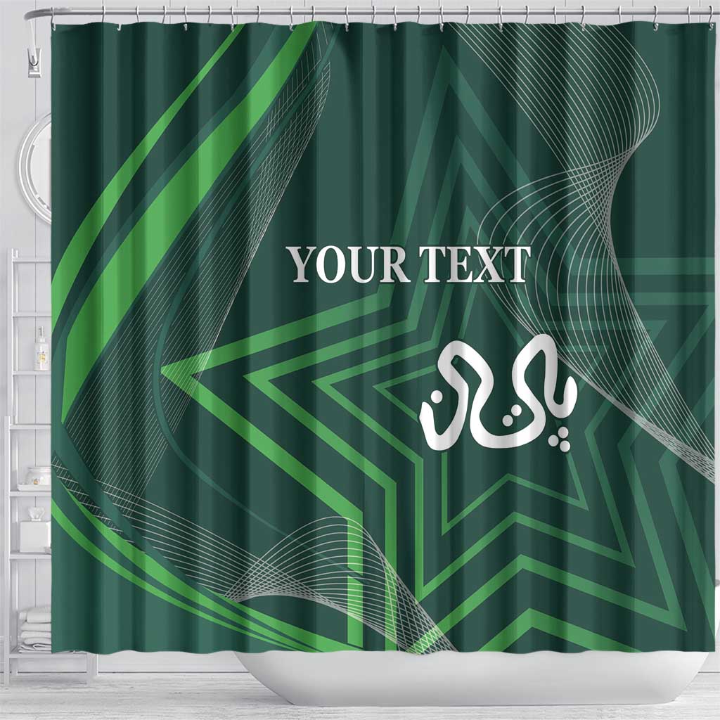 Custom Pakistan Cricket Shower Curtain Go Shaheens Sporty Version