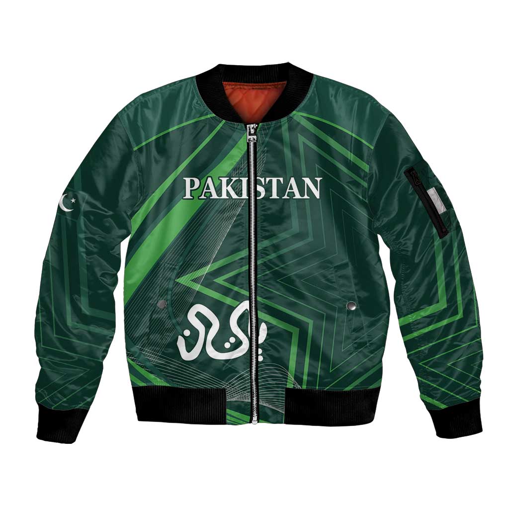 Custom Pakistan Cricket Sleeve Zip Bomber Jacket Go Shaheens Sporty Version