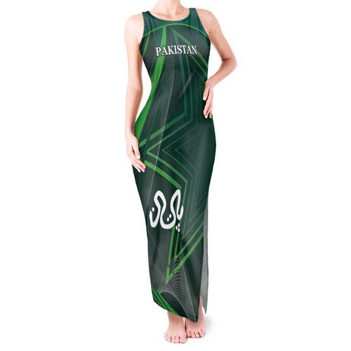 Custom Pakistan Cricket Tank Maxi Dress Go Shaheens Sporty Version