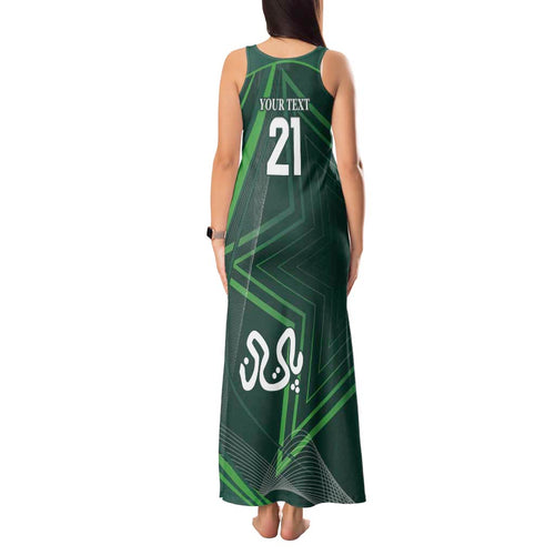 Custom Pakistan Cricket Tank Maxi Dress Go Shaheens Sporty Version