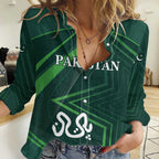 Custom Pakistan Cricket Women Casual Shirt Go Shaheens Sporty Version