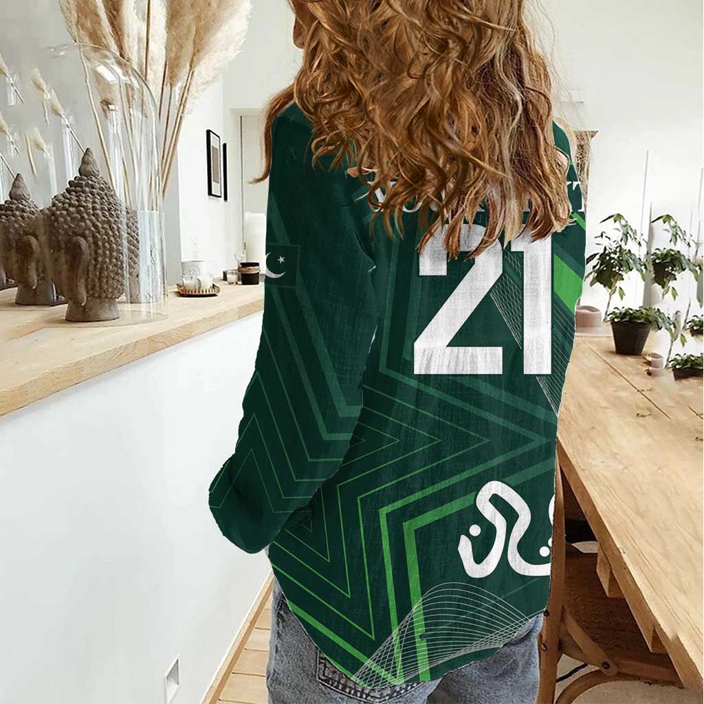 Custom Pakistan Cricket Women Casual Shirt Go Shaheens Sporty Version