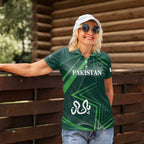 Custom Pakistan Cricket Women Polo Shirt Go Shaheens Sporty Version