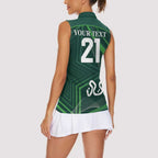 Custom Pakistan Cricket Women Sleeveless Polo Shirt Go Shaheens Sporty Version