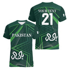Custom Pakistan Cricket Women V-Neck T-Shirt Go Shaheens Sporty Version