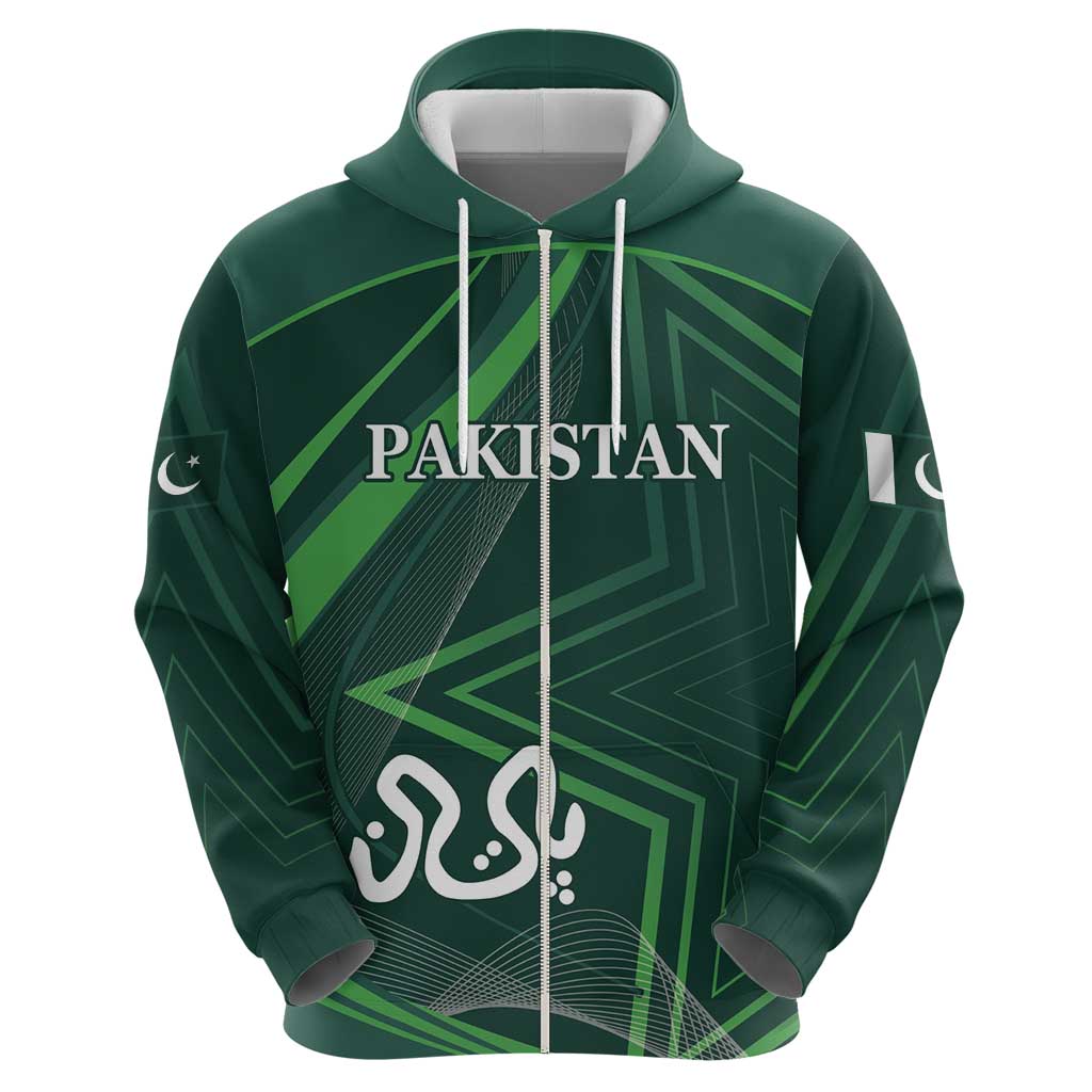Custom Pakistan Cricket Zip Hoodie Go Shaheens Sporty Version