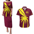 Custom West Indies Cricket Couples Matching Puletasi and Hawaiian Shirt Go Windies Sporty Version