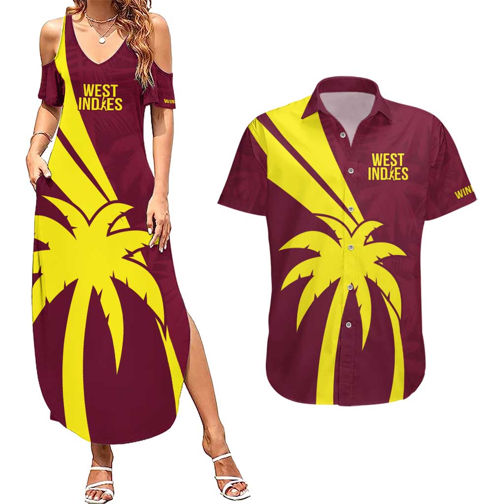 Custom West Indies Cricket Couples Matching Summer Maxi Dress and Hawaiian Shirt Go Windies Sporty Version