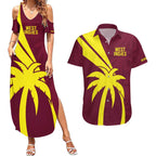 Custom West Indies Cricket Couples Matching Summer Maxi Dress and Hawaiian Shirt Go Windies Sporty Version