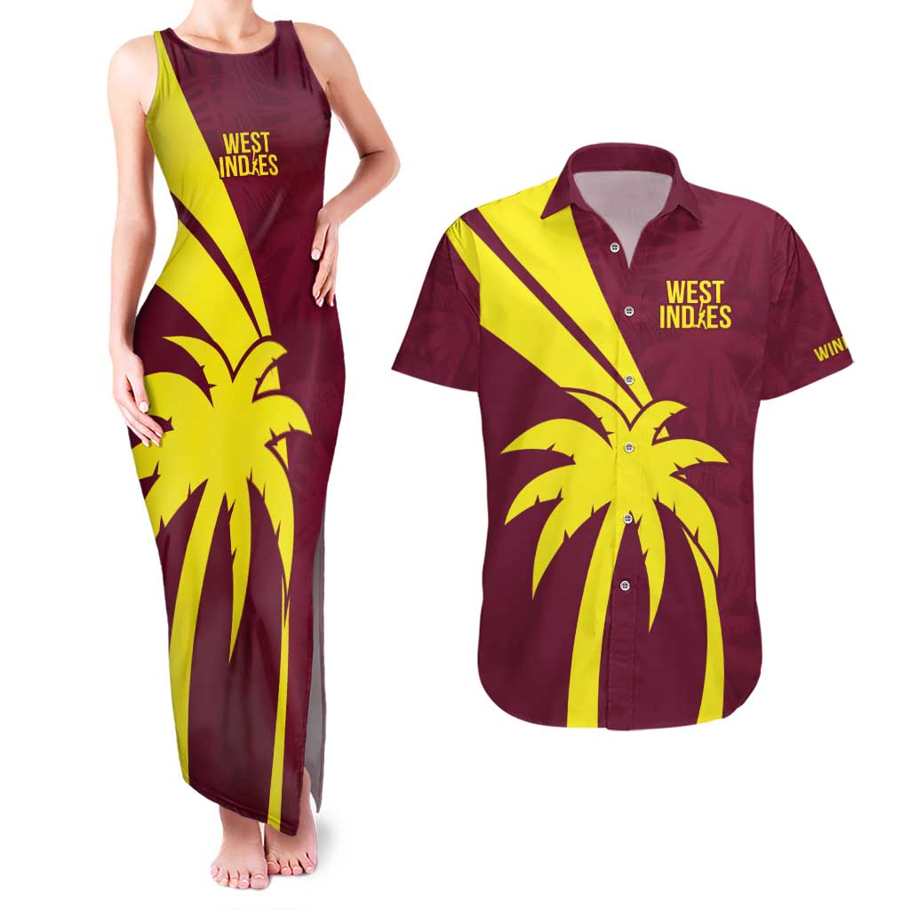 Custom West Indies Cricket Couples Matching Tank Maxi Dress and Hawaiian Shirt Go Windies Sporty Version