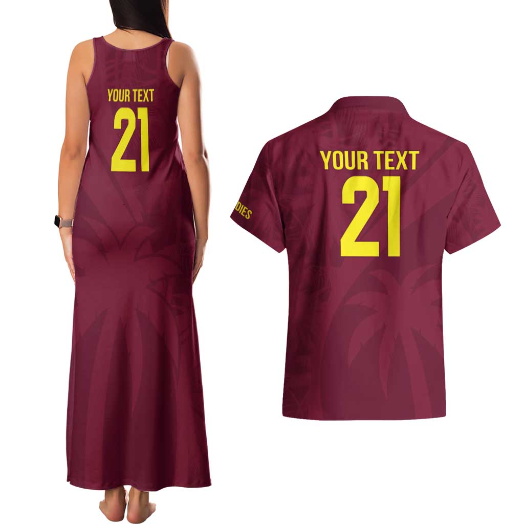Custom West Indies Cricket Couples Matching Tank Maxi Dress and Hawaiian Shirt Go Windies Sporty Version