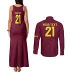 Custom West Indies Cricket Couples Matching Tank Maxi Dress and Long Sleeve Button Shirt Go Windies Sporty Version