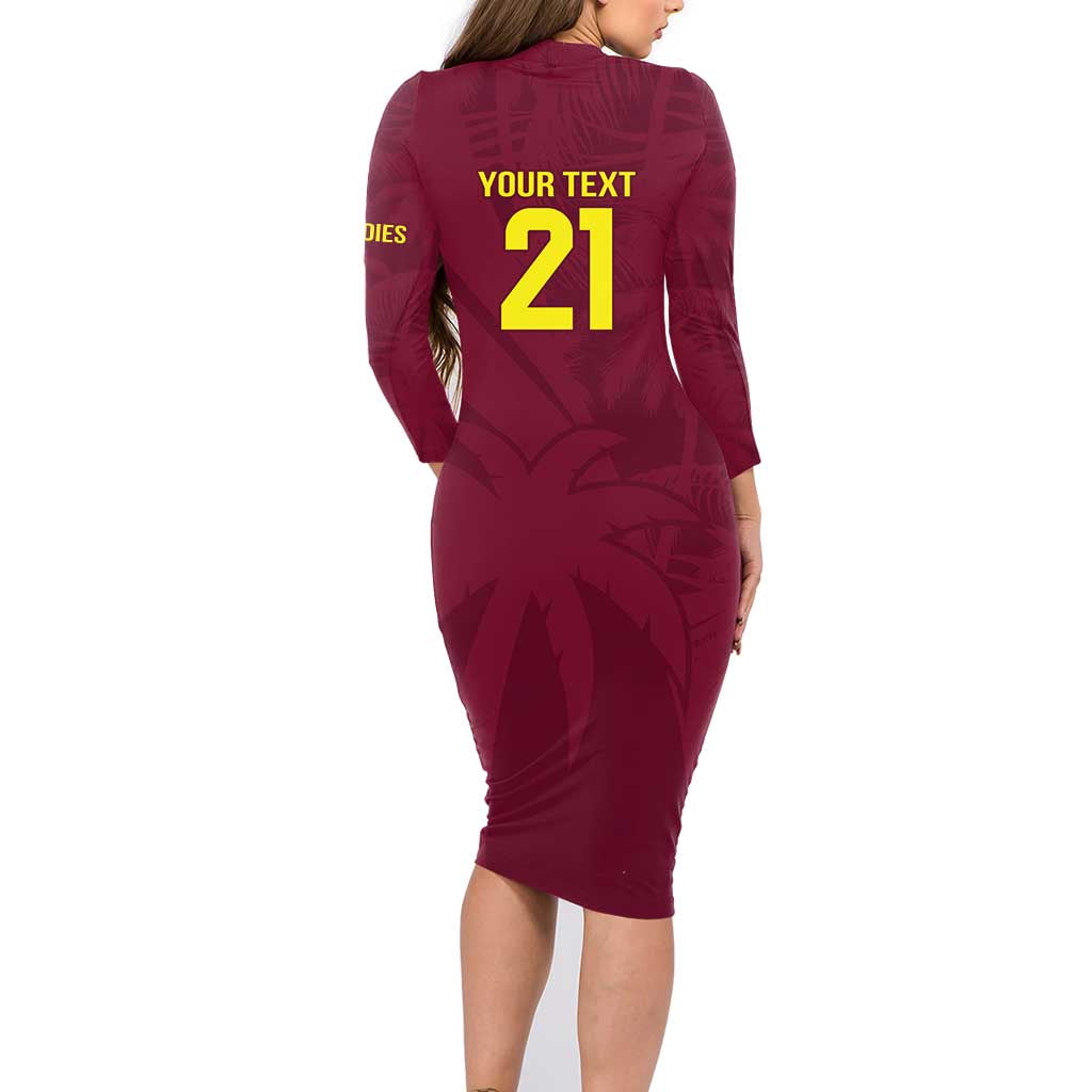 Custom West Indies Cricket Family Matching Long Sleeve Bodycon Dress and Hawaiian Shirt Go Windies Sporty Version