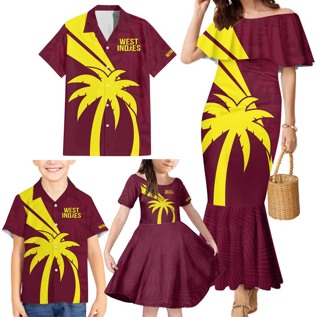 Custom West Indies Cricket Family Matching Mermaid Dress and Hawaiian Shirt Go Windies Sporty Version