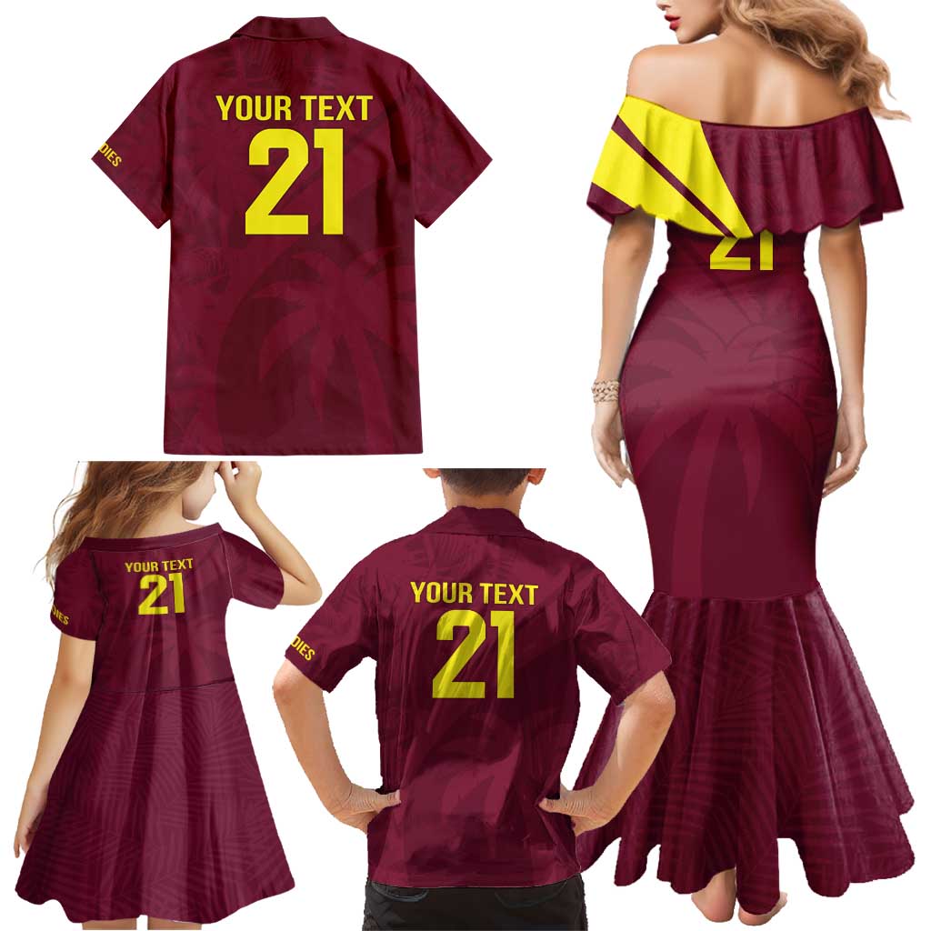 Custom West Indies Cricket Family Matching Mermaid Dress and Hawaiian Shirt Go Windies Sporty Version