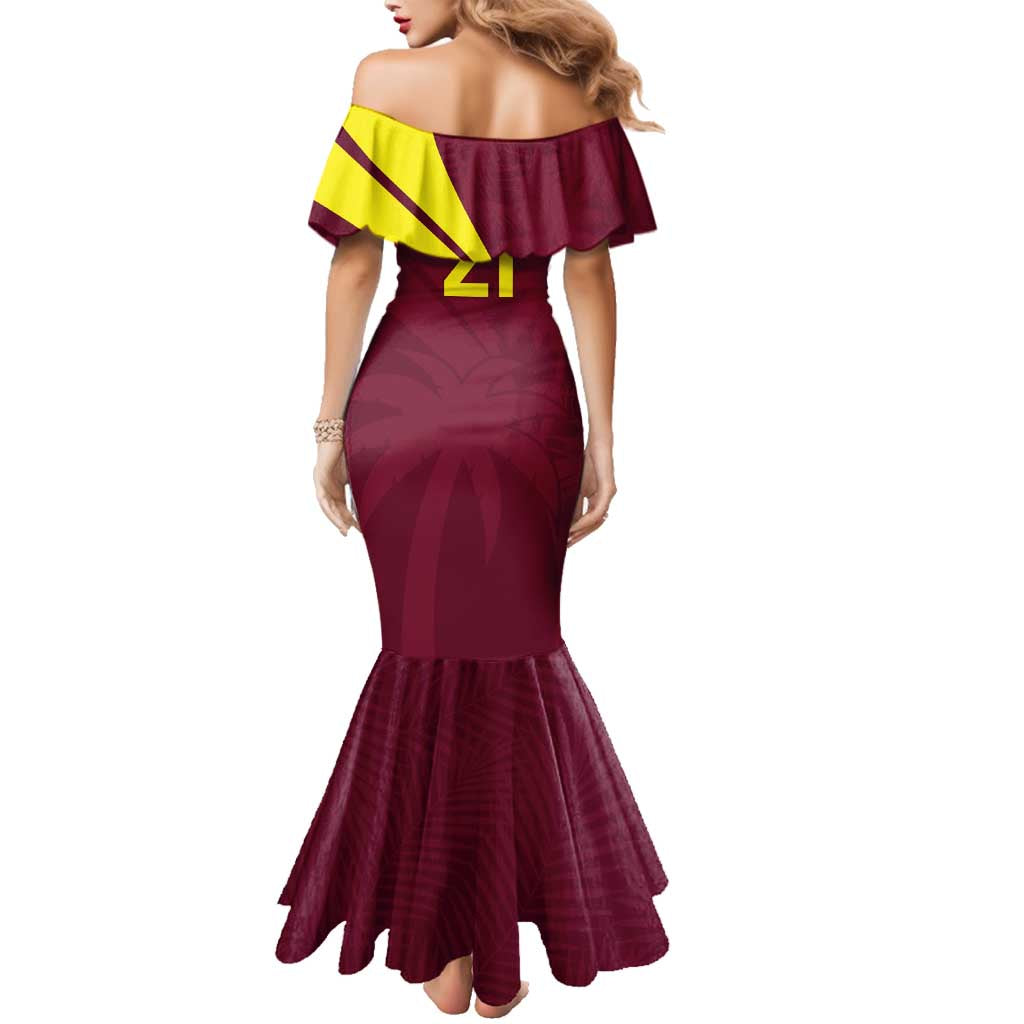 Custom West Indies Cricket Family Matching Mermaid Dress and Hawaiian Shirt Go Windies Sporty Version