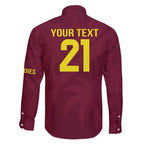 Custom West Indies Cricket Family Matching Off The Shoulder Long Sleeve Dress and Hawaiian Shirt Go Windies Sporty Version
