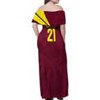 Custom West Indies Cricket Family Matching Off Shoulder Maxi Dress and Hawaiian Shirt Go Windies Sporty Version